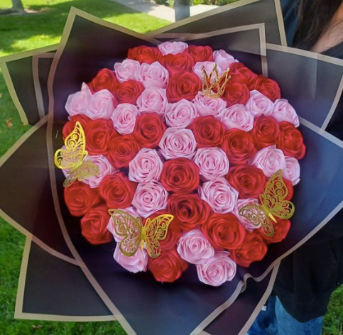 50 MIXED RED/PINK ETERNAL BOUQUET